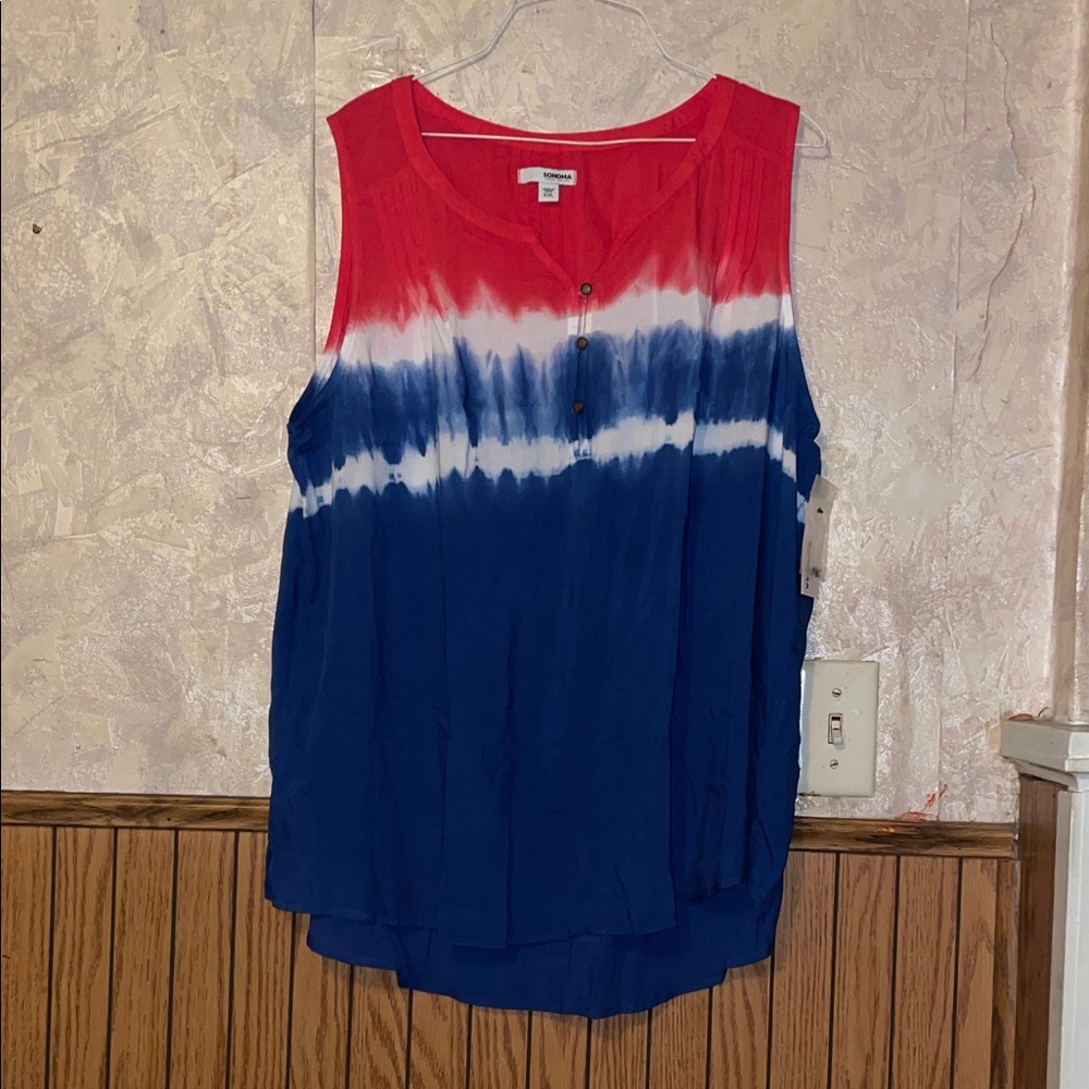 Red,white & blue tie dye Sonoma tank top (xxl)(nwt)